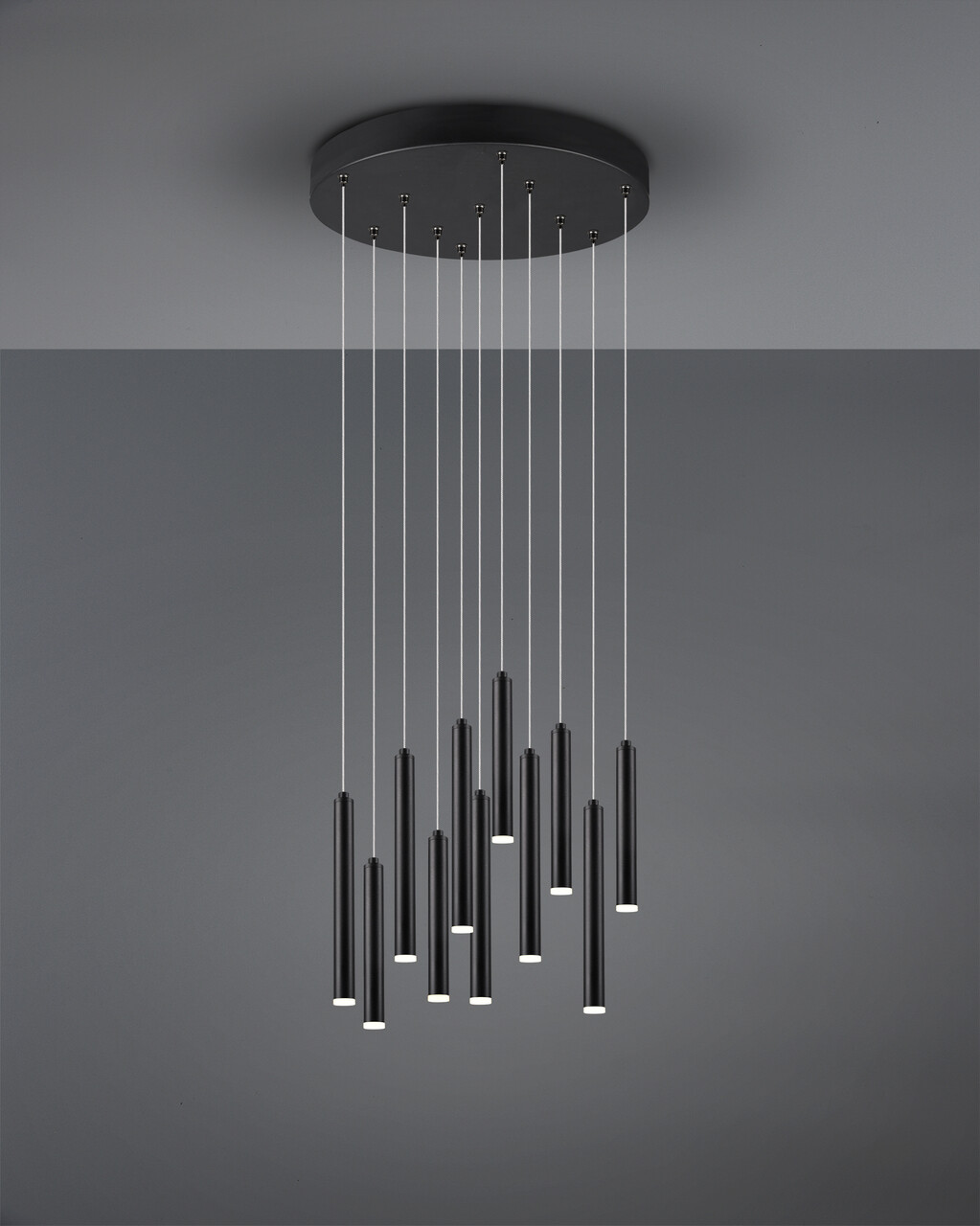 Lustra Tubular, TRIO, 40x150 cm, 2.8W, 11x SMD, metal, negru mat - imagine 7